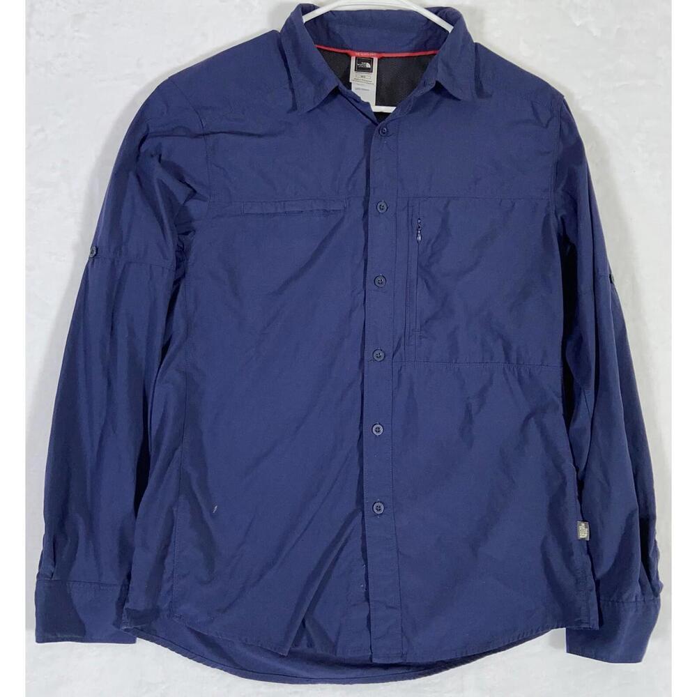 The North Face HyVent Size M Mens Navy Blue 100% Nylon Elastic Hem Windbreaker